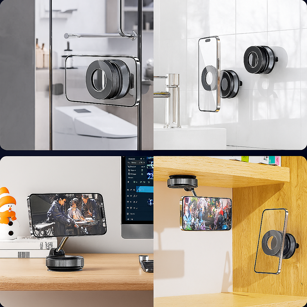 Falk360 - innowacyjny uchwyt na telefon z przyssawką - Czarny