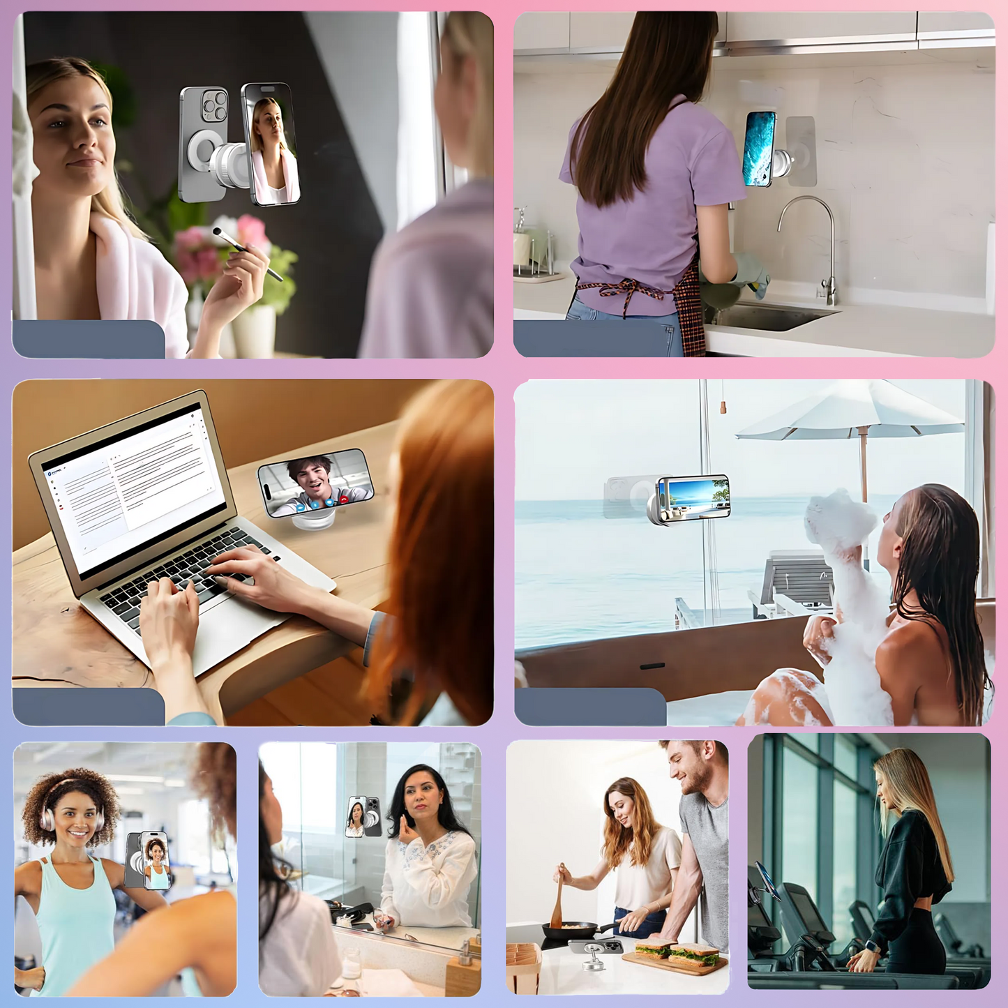 Falk360 - innowacyjny uchwyt na telefon z przyssawką - Biały