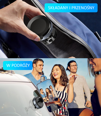 Falk360 - innowacyjny uchwyt na telefon z przyssawką - Czarny