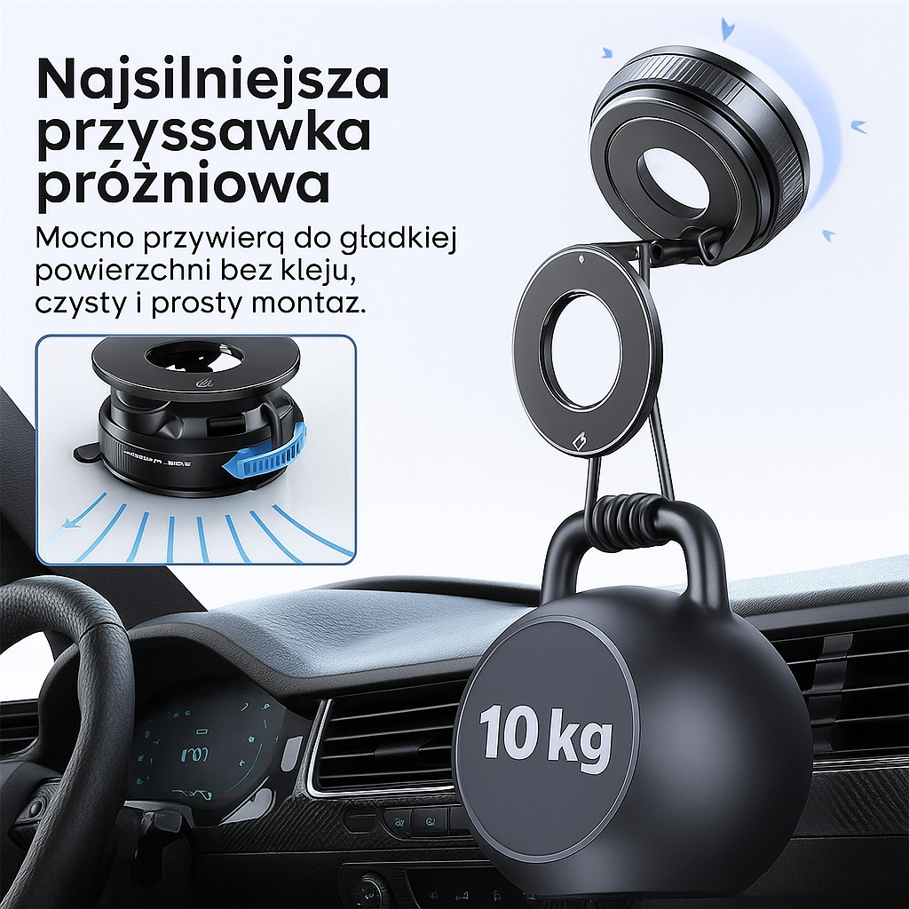 Falk360 - innowacyjny uchwyt na telefon z przyssawką - Czarny