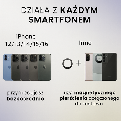 Falk360 - innowacyjny uchwyt na telefon z przyssawką - Czarny